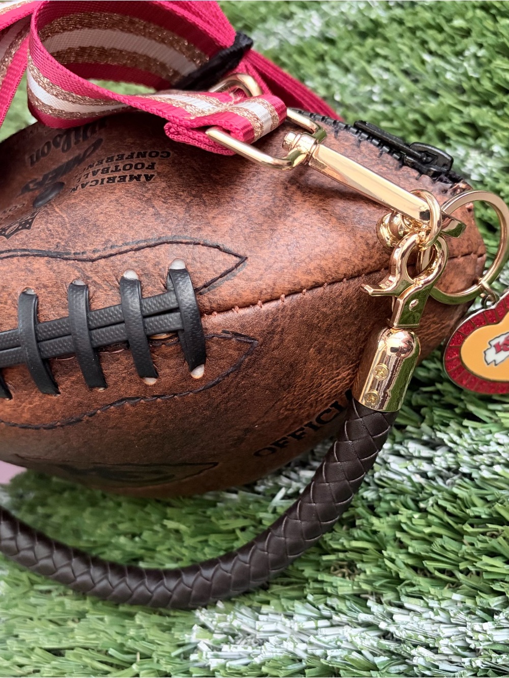 Chiefs Football Purse Shaped Vintage throwback football handcrafted purse
